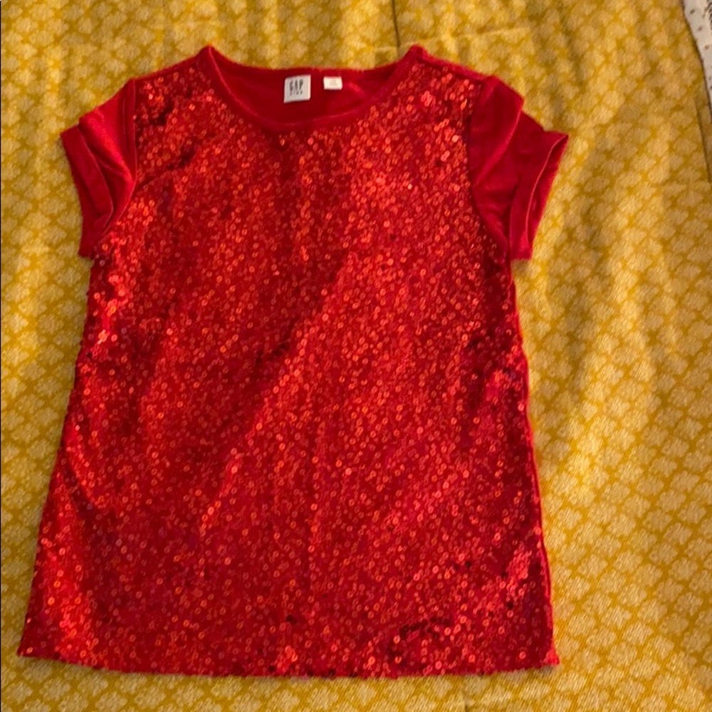 Girls red sequin tshirt -new w/out tags
